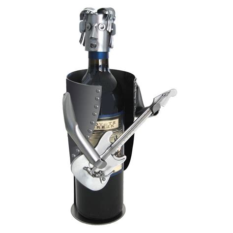 Guitar Player with Electric Guitar Wine Bottle Holder