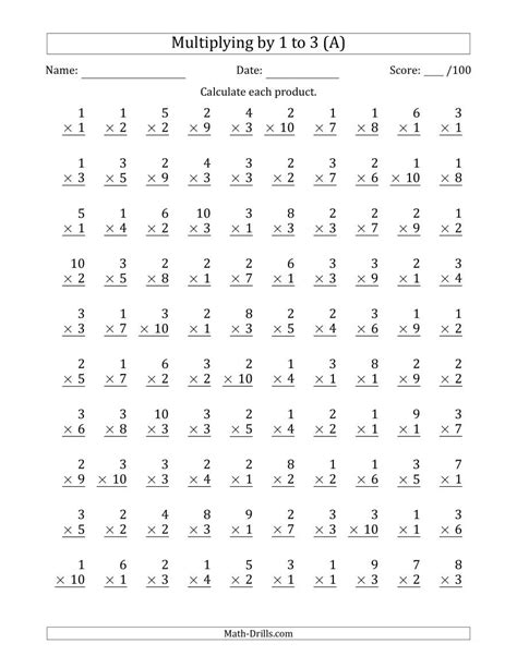 Multiplication 3s Worksheet - Free Printable