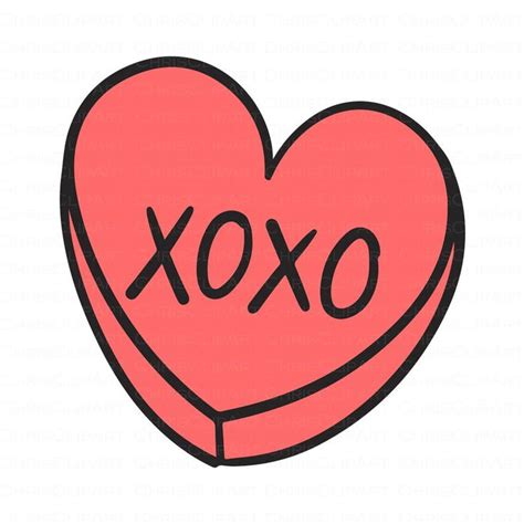 XOXO Candy Svg Heart Candy Clipart Valentine's Svg - Etsy | Heart candy ...