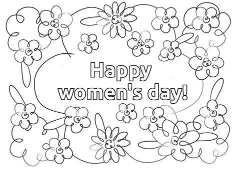 Happy Women's Day Printable coloring page - Download, Print or Color Online for Free