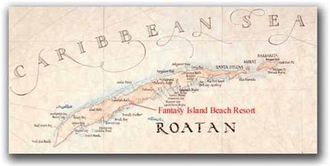 Mapa Isla Roatan, Islas de la Bahia, Honduras