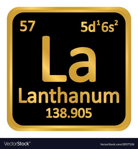 Periodic table element lanthanum icon Royalty Free Vector