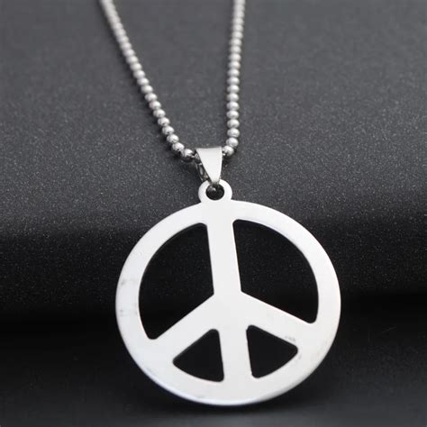 304 Stainless Steel Peace Symbol Pendant Necklace Hot Sale Anti war ...