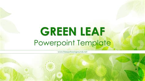 Green Leaf Powerpoint Templates - Google Slides, Green, Nature, Objects - Free PPT Backgrounds ...