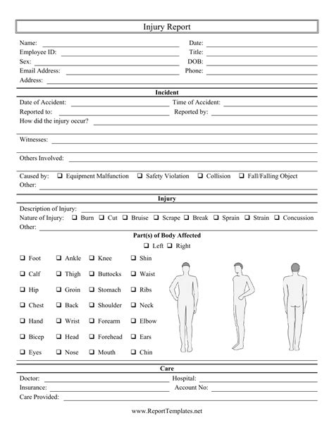 Injury Report Form - Lines - Fill Out, Sign Online and Download PDF | Templateroller