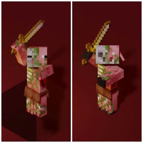 Zombie Pigman vs New Zombified Piglins : Minecraft