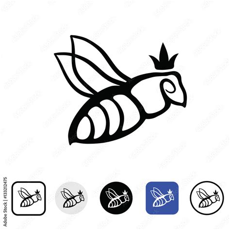 Queen bee logo set Stock Vector | Adobe Stock