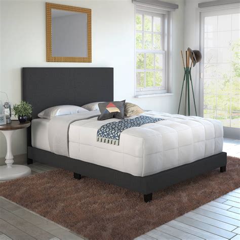 Boyd Sleep Milan Upholstered Linen Platform Bed, Full, Black - Walmart.com