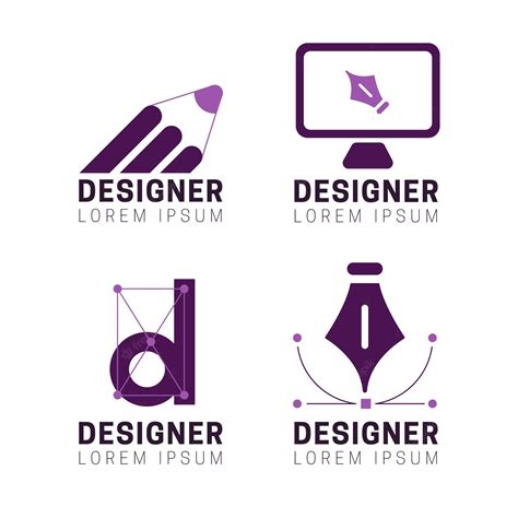 Premium Vector | Flat graphic designer logo set