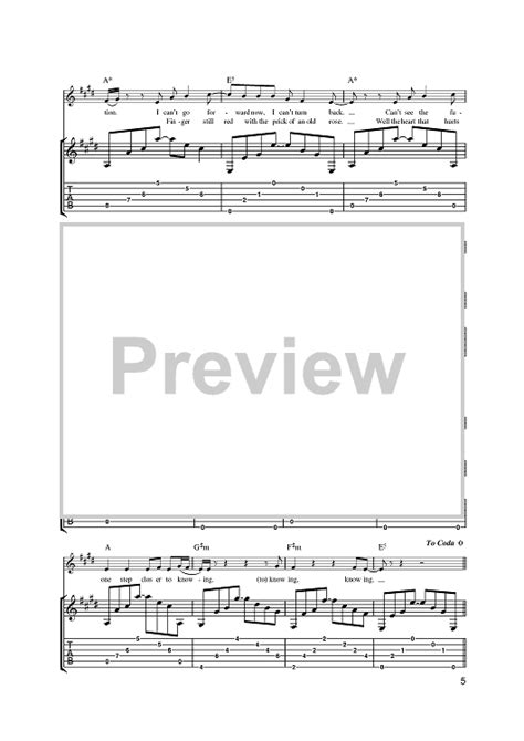 One Step Closer" Sheet Music by U2 for Guitar Tab - Sheet Music Now