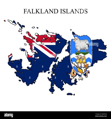 Falkland Islands map vector illustration. Global economy. Famous ...