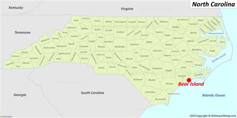 Bear Island Map | North Carolina, U.S. | Detailed Maps of Bear Island