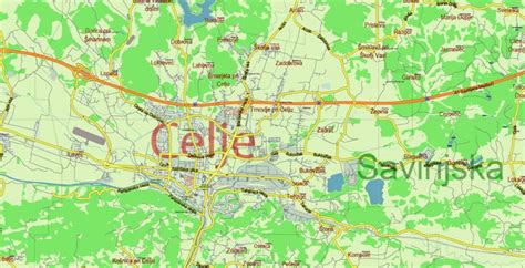 Slovenia Vector Map: Full Extra High Detailed 01 (all roads) + Admin Areas editable Adobe ...