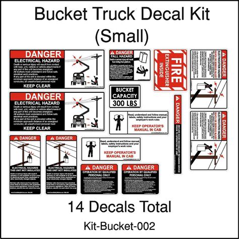 Купить Ибей | Bucket Truck Safety Decal Kit Small Replacement Safety Decal Kit For Cranes