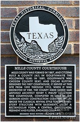 Mills County Courthouse - Goldthwaite, Texas - Photograph Page 1