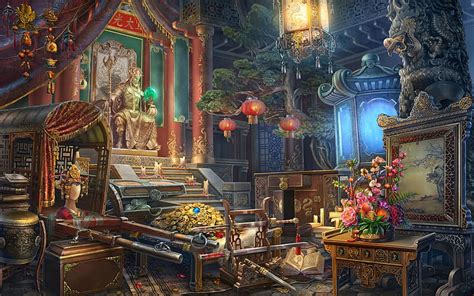 Treasure room, stuff, room, chinese, red, frumusete, ab games, abgames, luminos, HD wallpaper ...