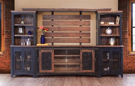 IFD Furniture | 370 Pueblo Black Rustic Entertainment Center | Dallas Designer Furniture