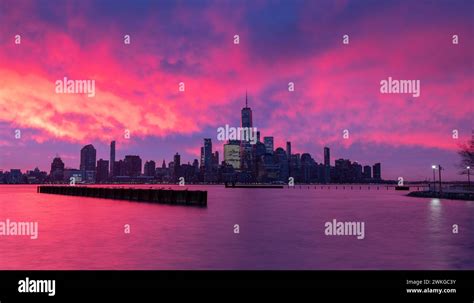 New York City Skyline at Sunrise Stock Photo - Alamy