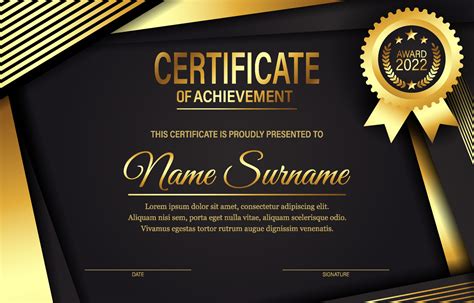 Black Gold Luxury Certificate Template 4983621 Vector Art at Vecteezy