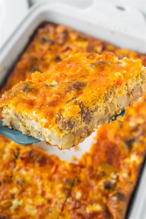 Hashbrown Breakfast Casserole with Egg and Sausage - Brooklyn Farm Girl