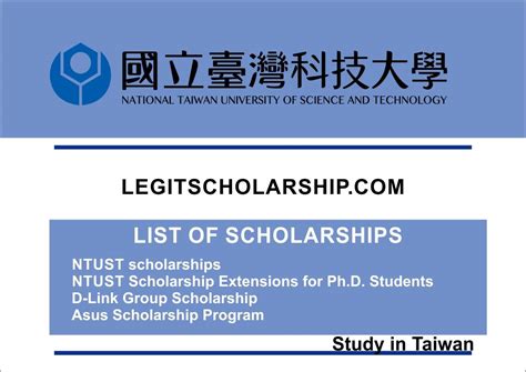 National Taiwan University of Science & Technology Scholarship 2023-24 — Legitscholarship.com