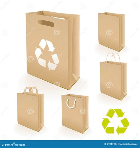 Recycling paper bag stock vector. Illustration of vector - 29217904