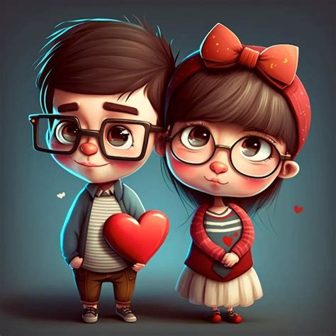 Premium Photo | Cute cartoon couple