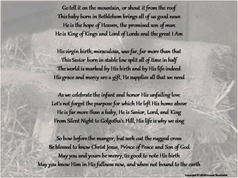 Christmas Poem Reading, Christian Birth of Christ Poetry, Gospel Story Poem Print, Downloadable ...