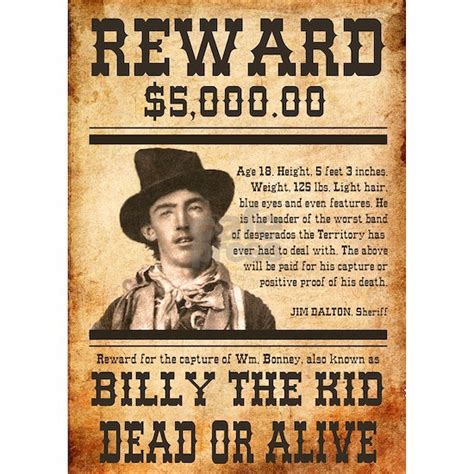 Nostalgic Billy The Kid Wanted Small Poster by NEW MEXICO LOVE - CafePress