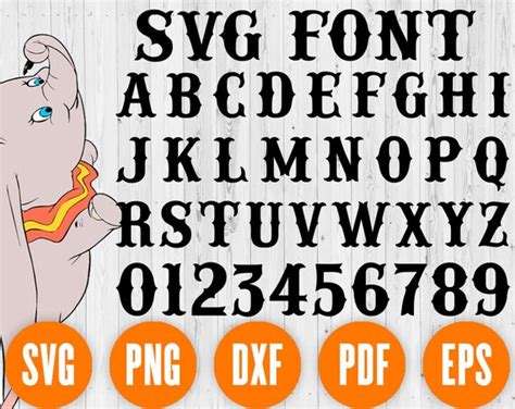 Dumbo Font SVG Dumbo Alphabet Dumbo Letters Dumbo Vector | Etsy