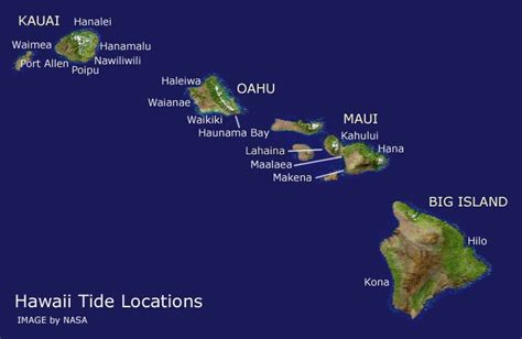 Tide Location Map - Current Tides for Hawaii - Tides for Kauai, Oahu ...