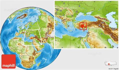 Physical Location Map of Konya, within the entire country