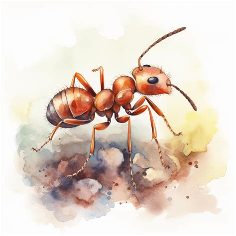 Premium Photo | A watercolor illustration of a fire ant on white background generative ai