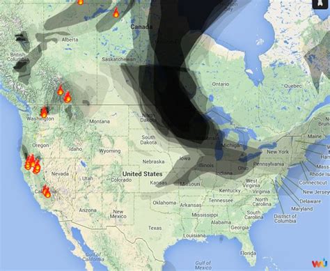 Wildfire smoke map, August 1, 2014 - Wildfire Today