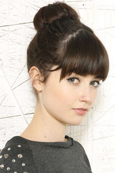 Full bangs with angled sides Easy Updo Hairstyles, Hairstyles With Bangs, Pretty Hairstyles ...