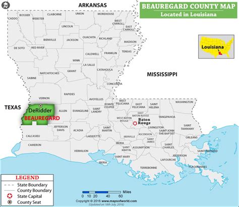 Beauregard Parish Map, Louisiana