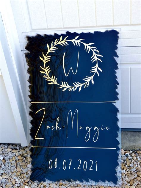 Acrylic Monogram Wedding Sign Large Wedding Sign Wreath | Etsy