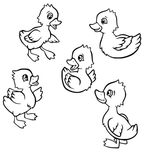 Duckling Swimming Coloring Page - Free Printable Coloring Pages for Kids