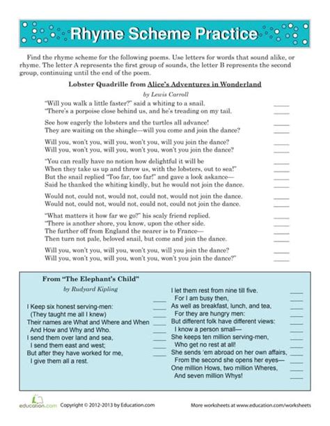 Rhyme scheme-2-worksheet | PDF