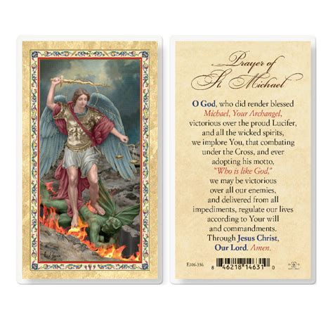 Prayer to St. Michael Gold-Stamped Laminated Holy Card - 25 Pack - Buy ...