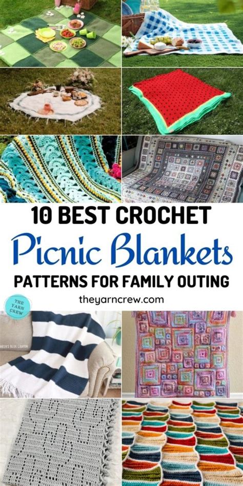 10 Best Crochet Picnic Blanket Patterns For Family Outing - The Yarn Crew