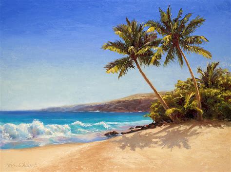 Hawaiian Beach Seascape - Big Island Getaway Painting by K Whitworth - Pixels