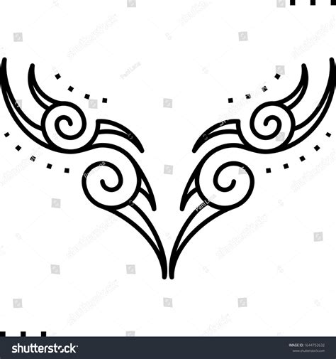 Scrolls Tattoo Line Art Icon Stock Vector (Royalty Free) 1644752632 ...