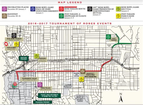 2017 Rose Parade map | Rose parade, Pasadena, Route