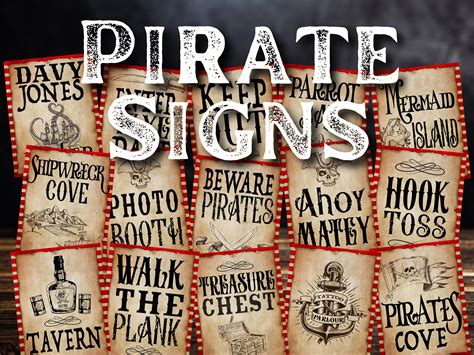 Pirate Decor Pirate Party Signs. Printable Pirate Posters to - Etsy UK