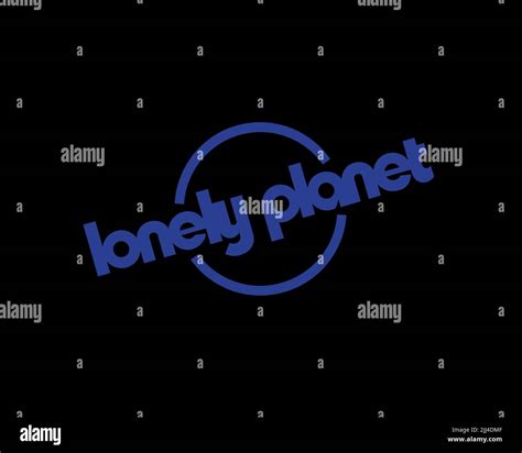 Lonely Planet, rotated logo, black background Stock Photo - Alamy