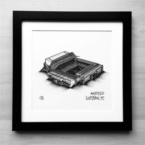 Liverpool FC Stadium Original Drawing Hand-drawn Pen and Ink Framed ...