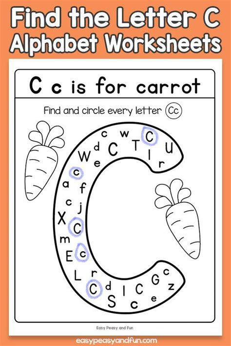 Find the Letter C Worksheets | Letter c worksheets, Preschool letters ...