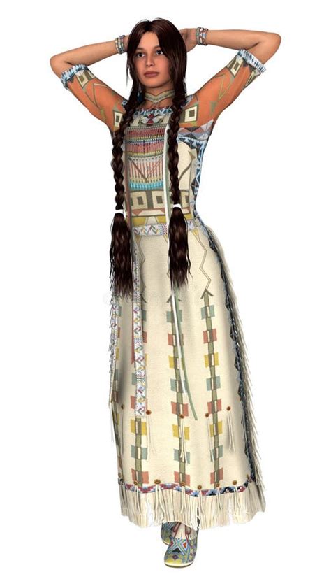 Native American Woman stock illustration. Illustration of brunette - 42706520