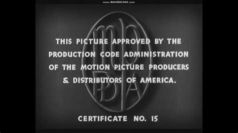 MRA Member/MPPDA Approval Card/Paramount Picture logo (August 3, 1934 ...